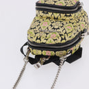 Miu Miu Shoulder Bag Satin Yellow Silver Auth 195988M-7