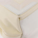 BALENCIAGA Navy Cabas Hand Bag Canvas Ivory Silver 339933 Auth 195989A-15