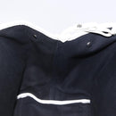 BALENCIAGA Navy Cabas Hand Bag Canvas Ivory Silver 339933 Auth 195989A-18