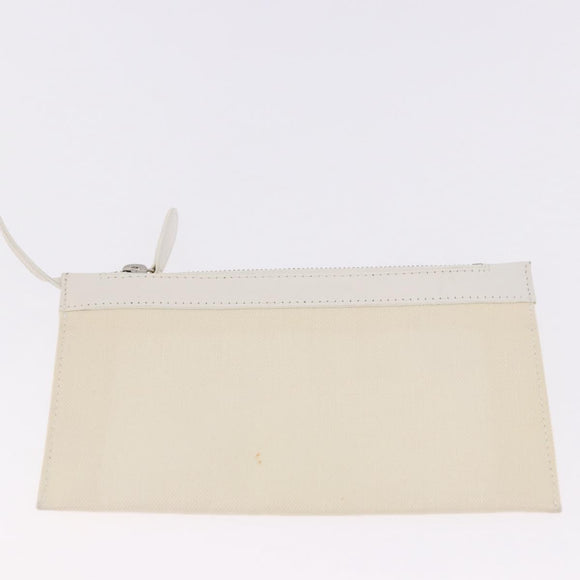 BALENCIAGA Navy Cabas Hand Bag Canvas Ivory Silver 339933 Auth 195989A