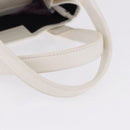 BALENCIAGA Navy Cabas Hand Bag Canvas Ivory Silver 339933 Auth 195989A-7