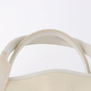 BALENCIAGA Navy Cabas Hand Bag Canvas Ivory Silver 339933 Auth 195989A-8