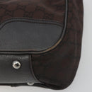 GUCCI GG Canvas Web Sherry Line Bag Nylon Outlet Brown Silver 293592 Auth 195991-9