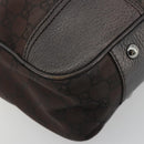 GUCCI GG Canvas Web Sherry Line Bag Nylon Outlet Brown Silver 293592 Auth 195991-14