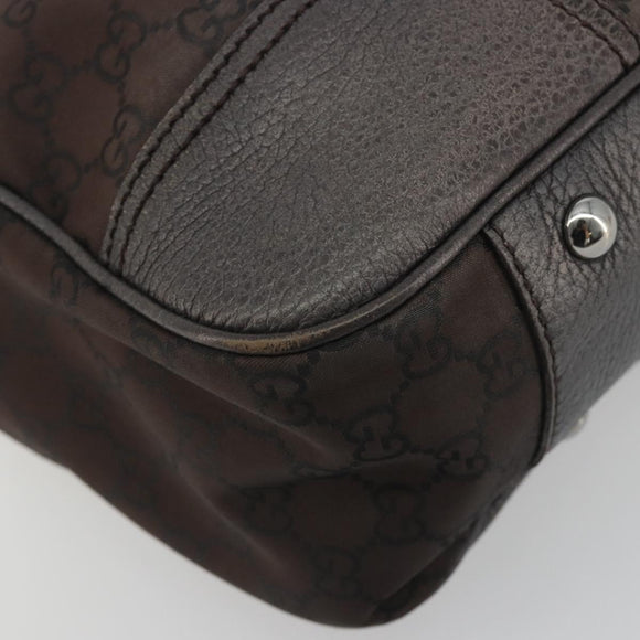 GUCCI GG Canvas Web Sherry Line Bag Nylon Outlet Brown Silver 293592 Auth 195991