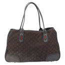 GUCCI GG Canvas Web Sherry Line Bag Nylon Outlet Brown Silver 293592 Auth 195991-13