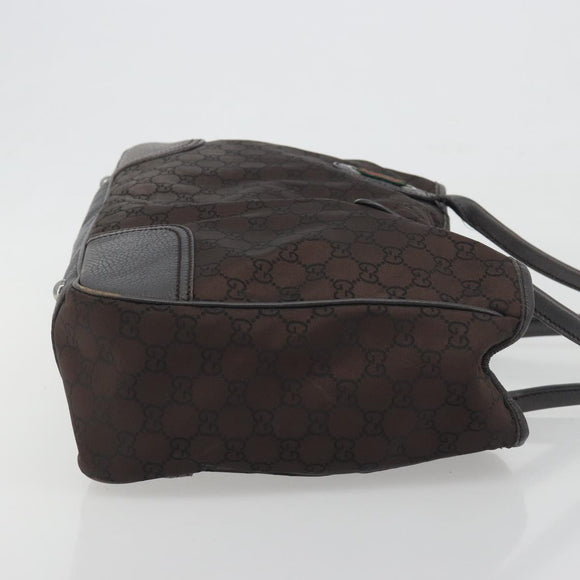 GUCCI GG Canvas Web Sherry Line Bag Nylon Outlet Brown Silver 293592 Auth 195991