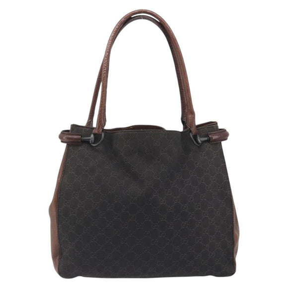GUCCI GG Canvas Tote Bag Black 101346 Auth 195992
