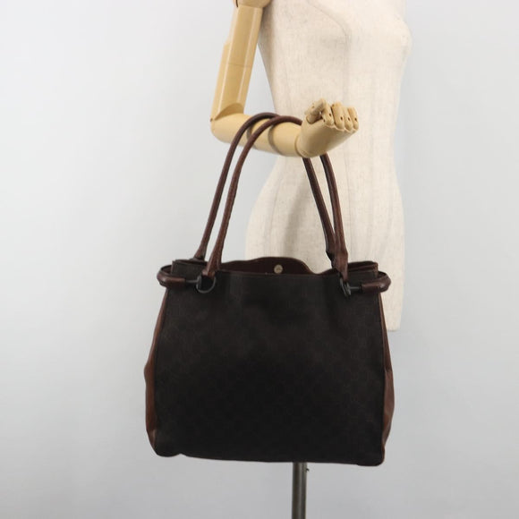 GUCCI GG Canvas Tote Bag Black 101346 Auth 195992