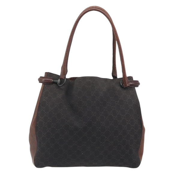 GUCCI GG Canvas Tote Bag Black 101346 Auth 195992