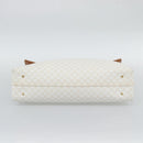 CELINE Macadam Canvas Hand Bag PVC Leather White Gold Auth 195994-9