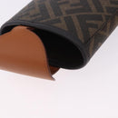 FENDI Zucca Canvas Drink Holder PVC Black Brown Auth 195995M-14