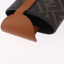 FENDI Zucca Canvas Drink Holder PVC Black Brown Auth 195995M-16