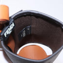 FENDI Zucca Canvas Drink Holder PVC Black Brown Auth 195995M-17