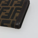 FENDI Zucca Canvas Long Wallet Black Brown Auth 195997V-15