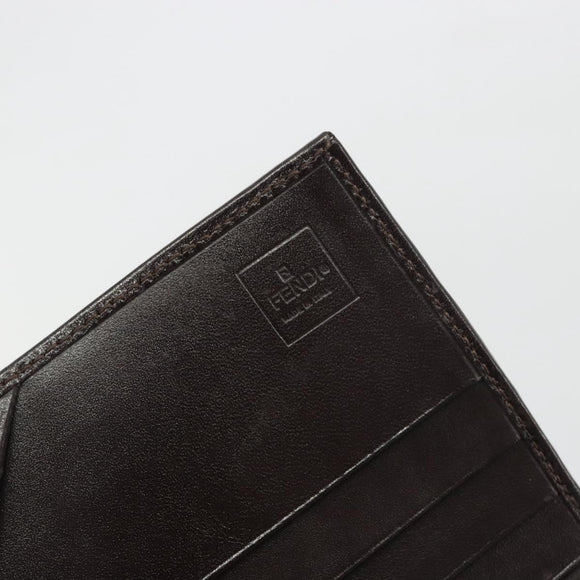 FENDI Zucca Canvas Long Wallet Black Brown Auth 195997V