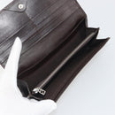 FENDI Zucca Canvas Long Wallet Black Brown Auth 195997V-9