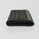 FENDI Zucca Canvas Long Wallet Black Brown Auth 195997V-4