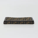 FENDI Zucca Canvas Long Wallet Black Brown Auth 195997V-6
