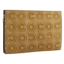 CHANEL Clutch Bag Harako leather Brown Gold CC Auth 195999A-1