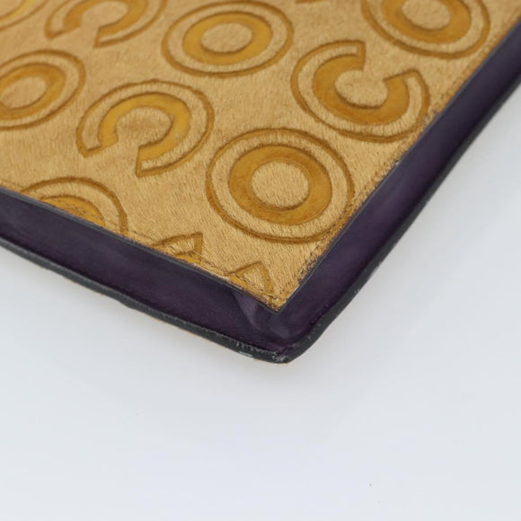 CHANEL Clutch Bag Harako leather Brown Gold CC Auth 195999A