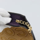 CHANEL Clutch Bag Harako leather Brown Gold CC Auth 195999A-12