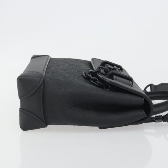 LOUIS VUITTON Taurillon Clemence Monogram Steamer PM Black M24436 Auth 196000SM