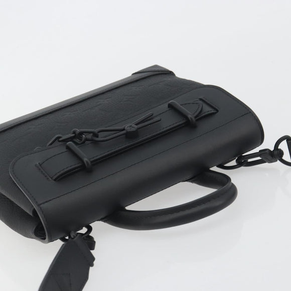 LOUIS VUITTON Taurillon Clemence Monogram Steamer PM Black M24436 Auth 196000SM