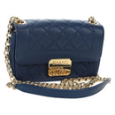 CHANEL Matelasse Chain Shoulder Bag Lamb Skin Blue Gold CC Auth 196001M-1