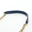 CHANEL Matelasse Chain Shoulder Bag Lamb Skin Blue Gold CC Auth 196001M-16