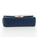 CHANEL Matelasse Chain Shoulder Bag Lamb Skin Blue Gold CC Auth 196001M-6