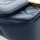 CHANEL Matelasse Chain Shoulder Bag Lamb Skin Blue Gold CC Auth 196001M-17