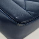 CHANEL Matelasse Chain Shoulder Bag Lamb Skin Blue Gold CC Auth 196001M-19