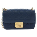 CHANEL Matelasse Chain Shoulder Bag Lamb Skin Blue Gold CC Auth 196001M-13