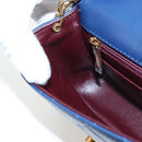 CHANEL Matelasse Chain Shoulder Bag Lamb Skin Blue Gold CC Auth 196001M-25