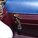 CHANEL Matelasse Chain Shoulder Bag Lamb Skin Blue Gold CC Auth 196001M-26