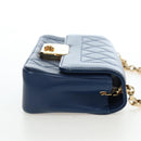 CHANEL Matelasse Chain Shoulder Bag Lamb Skin Blue Gold CC Auth 196001M-5