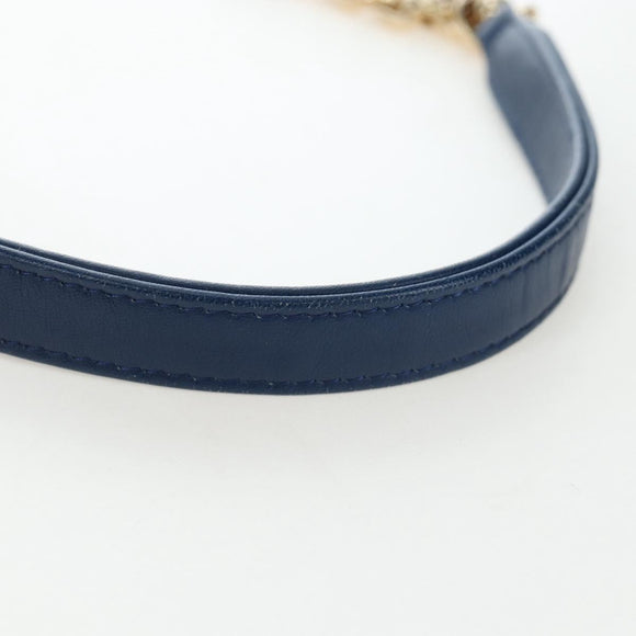 CHANEL Matelasse Chain Shoulder Bag Lamb Skin Blue Gold CC Auth 196001M