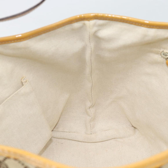 GUCCI GG Canvas Sherry Line Tote Bag Beige Gold 211971 Auth 196002