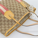 GUCCI GG Canvas Sherry Line Tote Bag Beige Gold 211971 Auth 196002-6