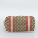 GUCCI GG Canvas Sherry Line Tote Bag Beige Gold 211971 Auth 196002-5