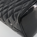 CHANEL Matelasse Reprint Tote Bag Patent leather Black Gold CC Auth 196006V-14
