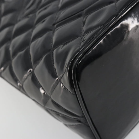 CHANEL Matelasse Reprint Tote Bag Patent leather Black Gold CC Auth 196006V