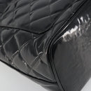 CHANEL Matelasse Reprint Tote Bag Patent leather Black Gold CC Auth 196006V-16