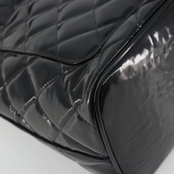 CHANEL Matelasse Reprint Tote Bag Patent leather Black Gold CC Auth 196006V