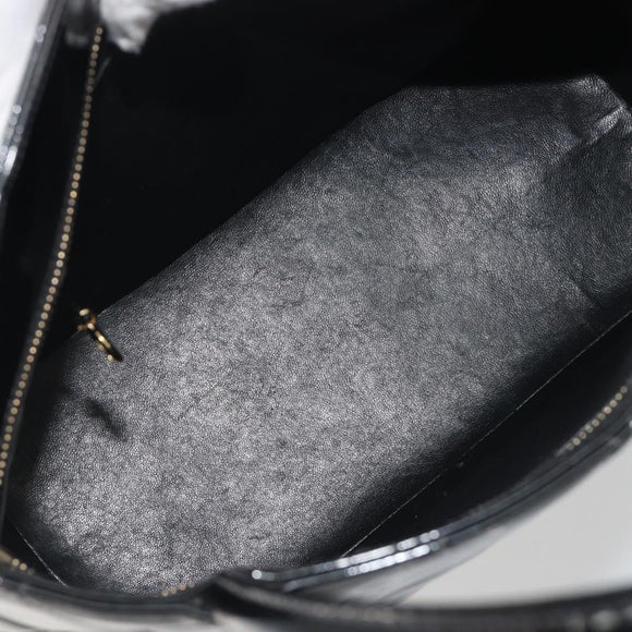 CHANEL Matelasse Reprint Tote Bag Patent leather Black Gold CC Auth 196006V