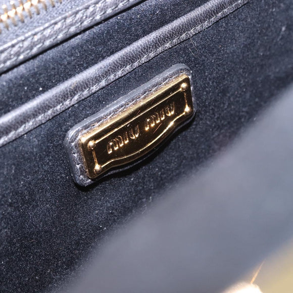 Miu Miu Matelasse Shoulder Bag Leather Black Gold Auth 196010M