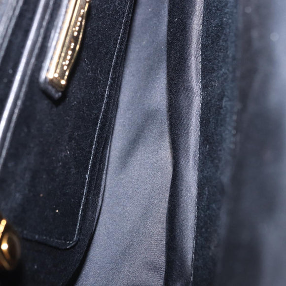 Miu Miu Matelasse Shoulder Bag Leather Black Gold Auth 196010M