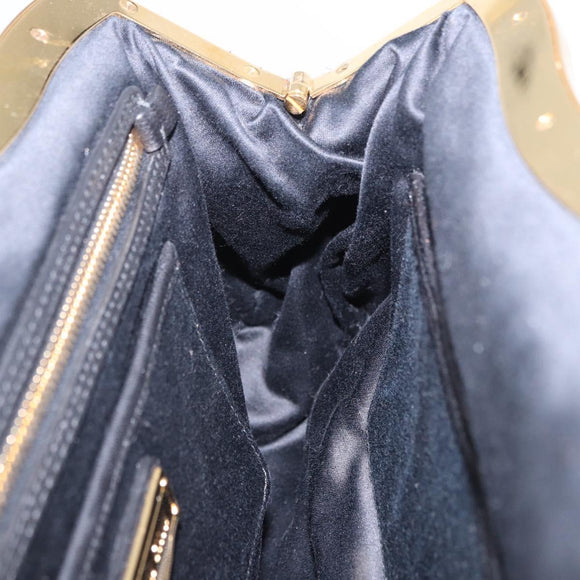 Miu Miu Matelasse Shoulder Bag Leather Black Gold Auth 196010M