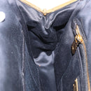 Miu Miu Matelasse Shoulder Bag Leather Black Gold Auth 196010M-24